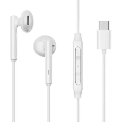 JR-EC05 TYPE-C Series Half In-Ear Wired Earphones-White