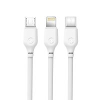 XO cable NB103 3in1 USB - Lightning + USB-C + microUSB 1,0 m 2,1A white