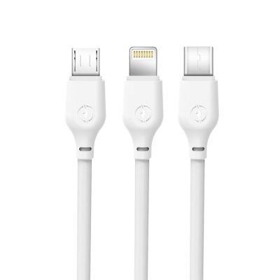 XO cable NB103 3in1 USB - Lightning + USB-C + microUSB 1,0 m 2,1A white